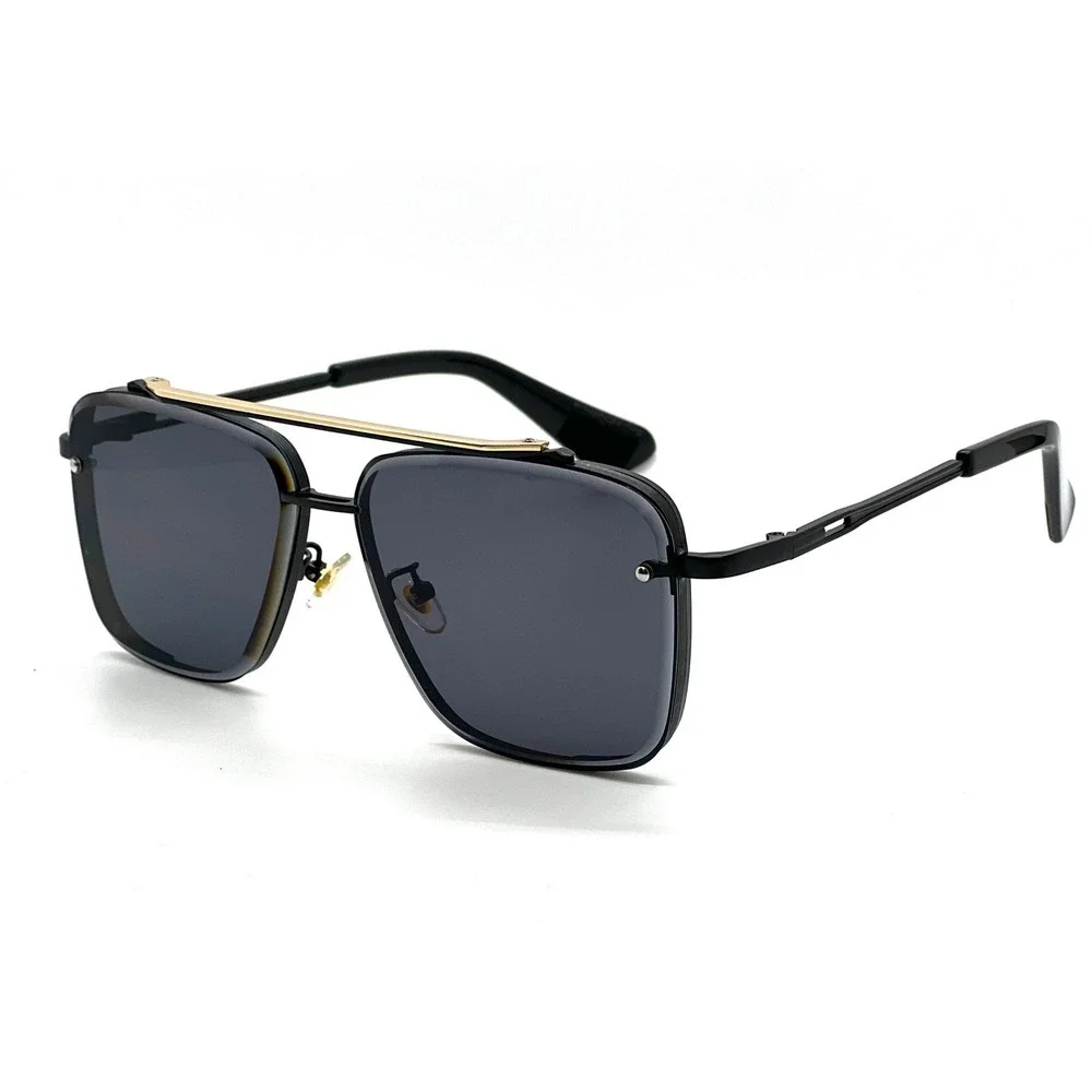 Aviator Sunglasses Square Frame Gold Bar Accents Fashion Sun Glasses Street Wear
